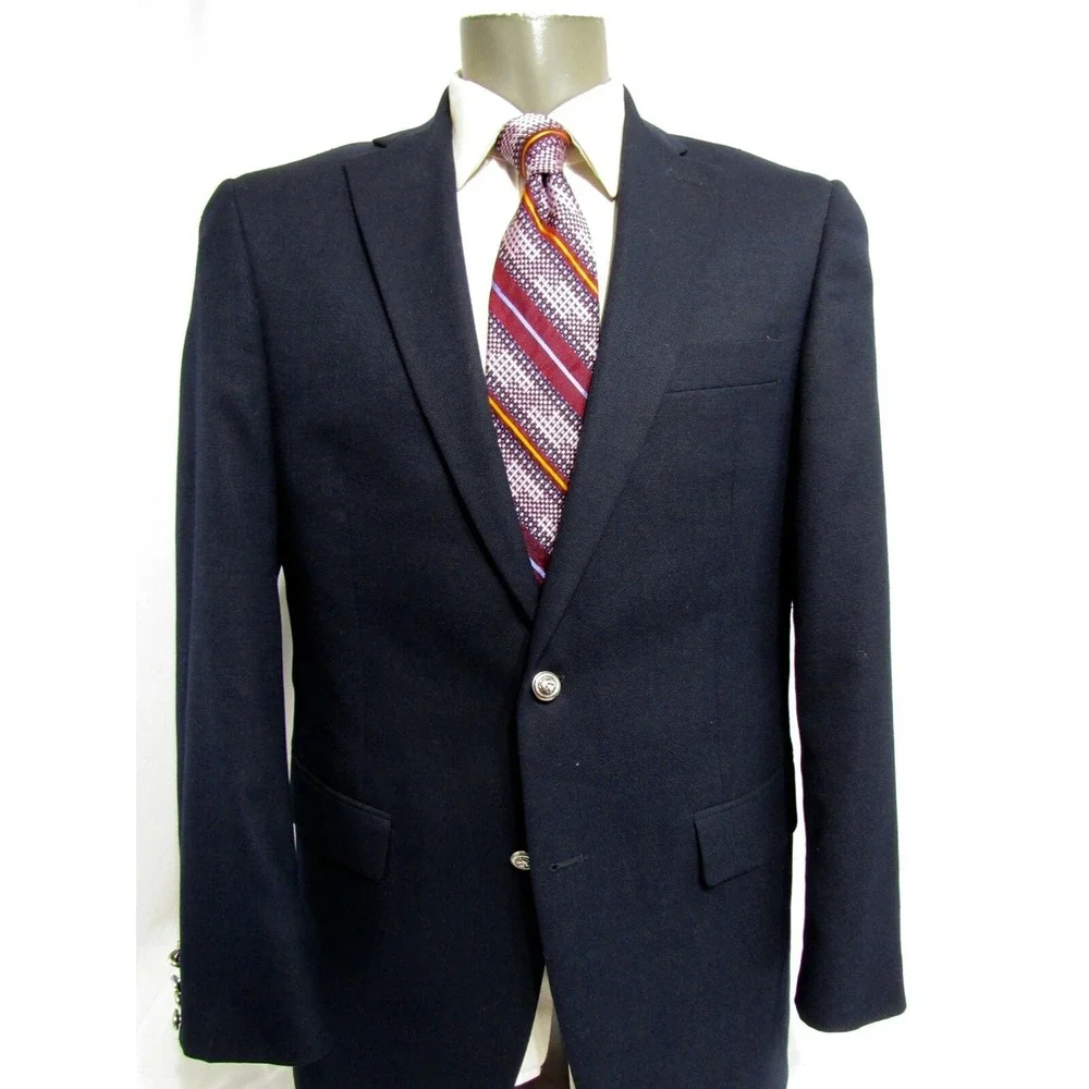 Hart Schaffner Marx Polyester Blend 40L‎ Mens Traditional Navy Blazer Recent
